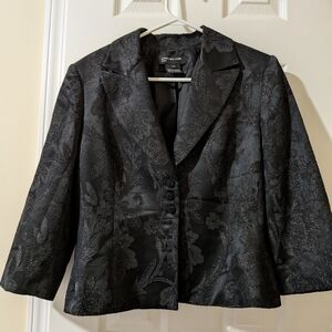 Jones New York Black Floral Blazer